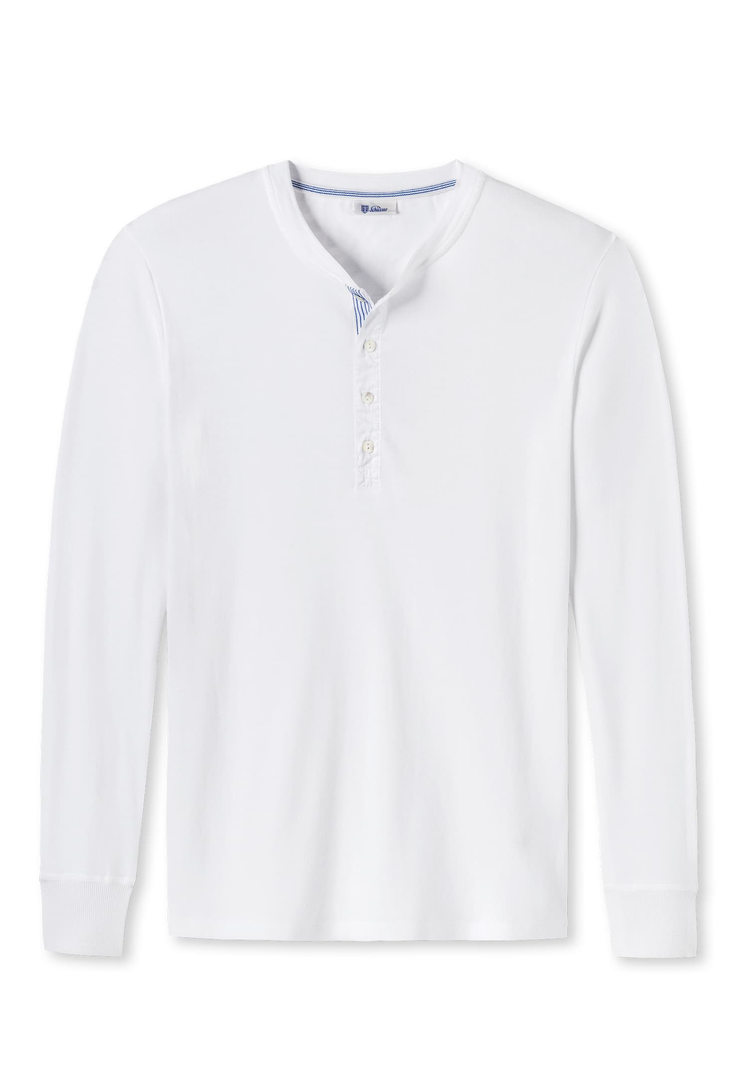 Schiesser Revival Mens Basic Karl-Heinz Henry Long Sleeve White